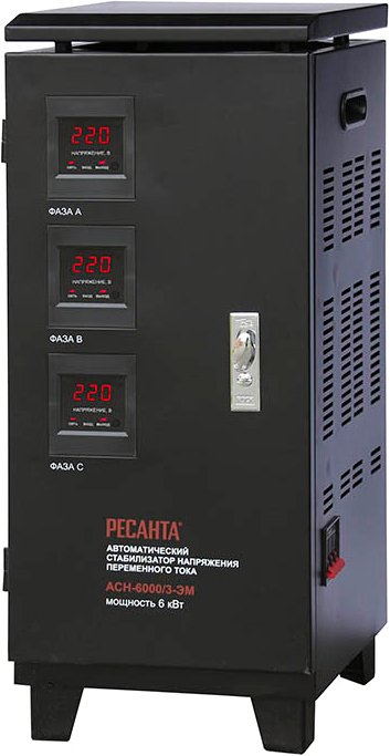 

Стабилизатор напряжения Ресанта АСН-6000/3-ЭМ