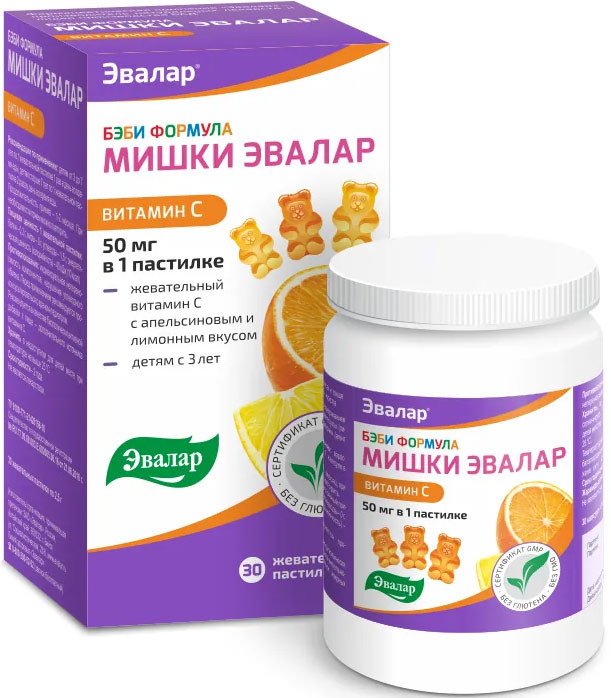 БАД Эвалар Бэби Формула Мишки Витамин С (30 пастилок)
