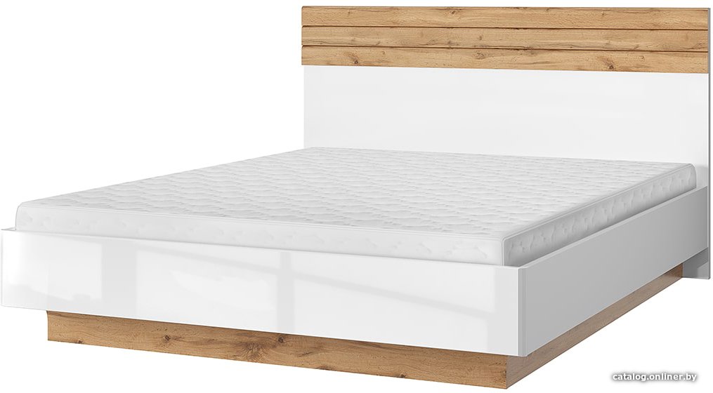 Кровать Anrex Taurus 160 с ПМ 160x200 (дуб вотан/белый)