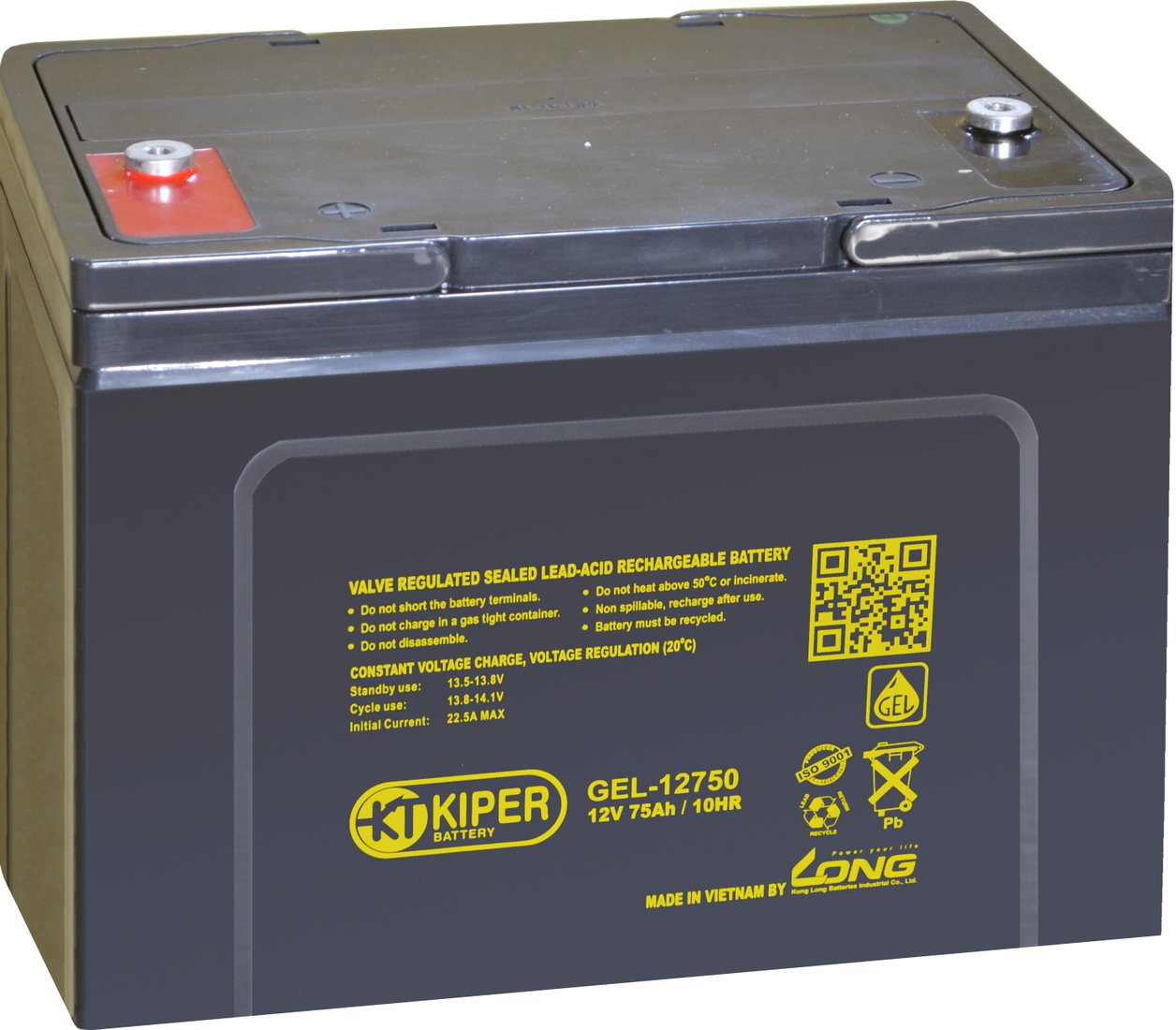 

Аккумулятор для ИБП Kiper GEL-12750 (12В/75 А·ч)