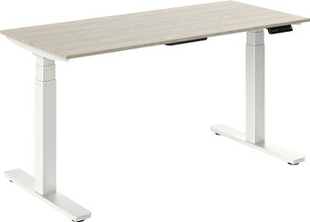 Стол с регулировкой высоты WellDesk с электроприводом двухмоторный 28мм (сосна натуральная, белый)