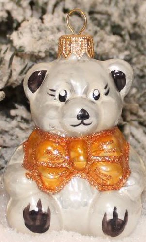 Елочная игрушка Орбитал Медведик 200-045 (белый опал)