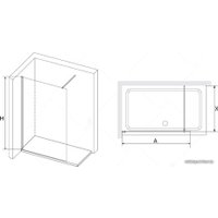 Душевая стенка RGW WA-010 B 100x195 351001010-24 100 (черный/матовое стекло)