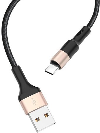 Hoco X26 USB Type-A - USB Type-C (1 м, черный/золотистый)