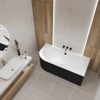 Ванна Lauter Bliss 150 P 21201052P (с ножками и сифоном 21Y32001 матовый черный)