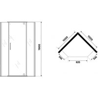 Душевой уголок Niagara Eco NG-1010-14DT 100x100x190 (черный/стекло тонированное)