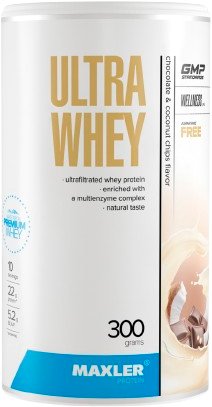 

Протеин сывороточный (концентрат) Maxler Ultra Whey (шоколад/кокосовая стружка, 300г)
