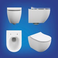 Унитаз подвесной Cersanit Brasko Smart DPL EO Slim + Aqua 40 Smart M 69334 (с кнопкой Estetica белый)