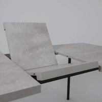 Кухонный стол Listvig Hagen 140 раздвижной 140-180x85 (цемент/черный) в Гомеле