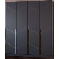 Шкаф распашной Феникс ФР№4 4-x cтворчатый (графит/графит софт, ручки золото)