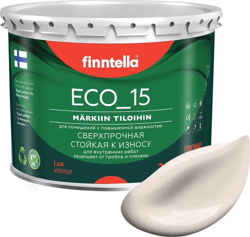 

Краска Finntella Eco 15 Samppanja F-10-1-3-FL092 2.7 л (светло-бежевый)