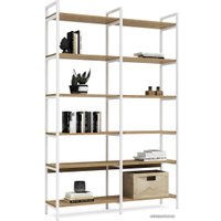 Стеллаж Crafto Симпл Плюс Лофт 03 1250x320x1900 (белый/дуб)