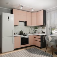 Готовая кухня ВерсоМебель Эко Премиум 1.2x2.0 правая (пудровый/ст. мрамор лацио) в Борисове