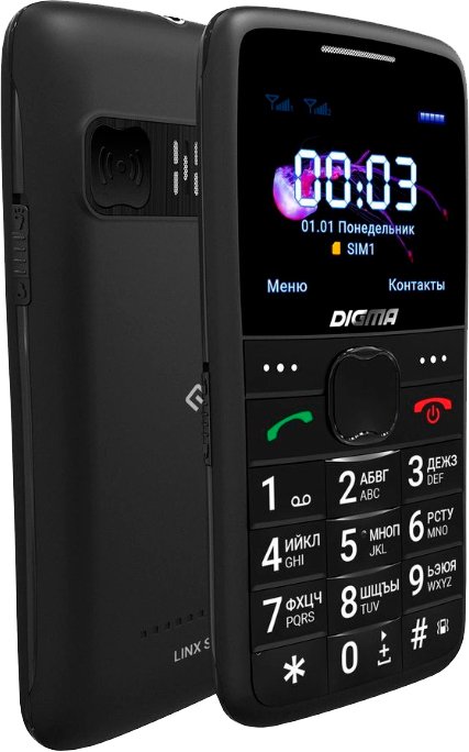 

Кнопочный телефон Digma Linx S220 (черный)
