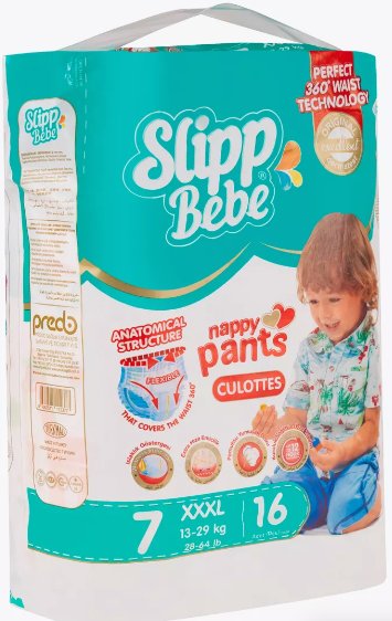 

Трусики-подгузники Slipp Bebe №7 13-29 кг (16 шт)