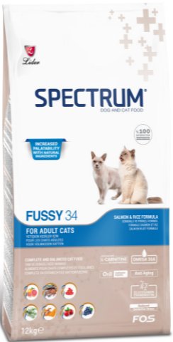 

Сухой корм для кошек Spectrum Fussy 34 с рыбой 12 кг