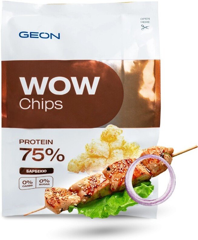 Протеиновые чипсы Geon WOW Chips 75% белка (барбекю, 30 г)
