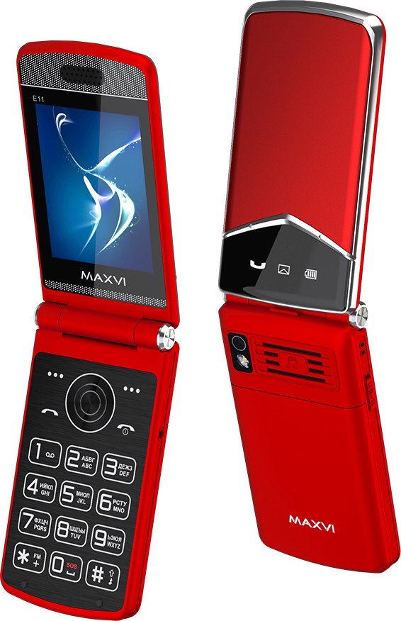 Кнопочный телефон Maxvi E11 (красный)