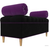 Банкетка Лига диванов Глория 29276 (микровельвет черный/фиолетовый/фиолетовый)