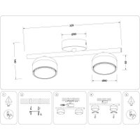 Припотолочная люстра Ambrella light Techno Spot TN71022/2 WH (белый)