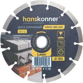 Пильный диск Hanskonner Laser H9021-180-22S