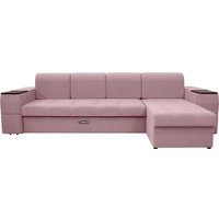 Угловой диван Сириус Лидер-13 с оттоманкой ППУ 330x165 (Eva 14 велюр темно-розовый)