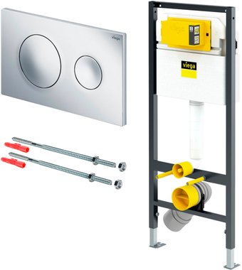 Инсталляция для унитаза Viega Prevista Dry WC с кнопкой Prevista for Style 20 771973 + 678630 + 773779 (хром)