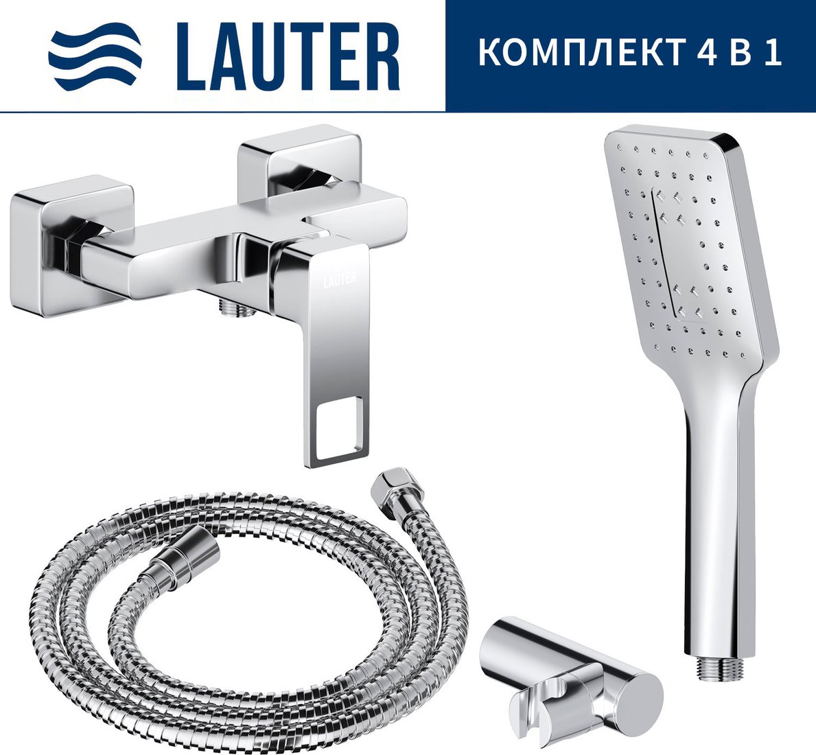 

Смеситель Lauter Cascade 21СК9615C с лейкой Relexa Fleur 21S00126