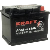 Автомобильный аккумулятор KRAFT AGM R+ (65 А·ч)