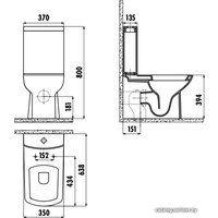 Унитаз приставной Creavit Lara LR360-11CB00E-0000 (без бачка, без сиденья)