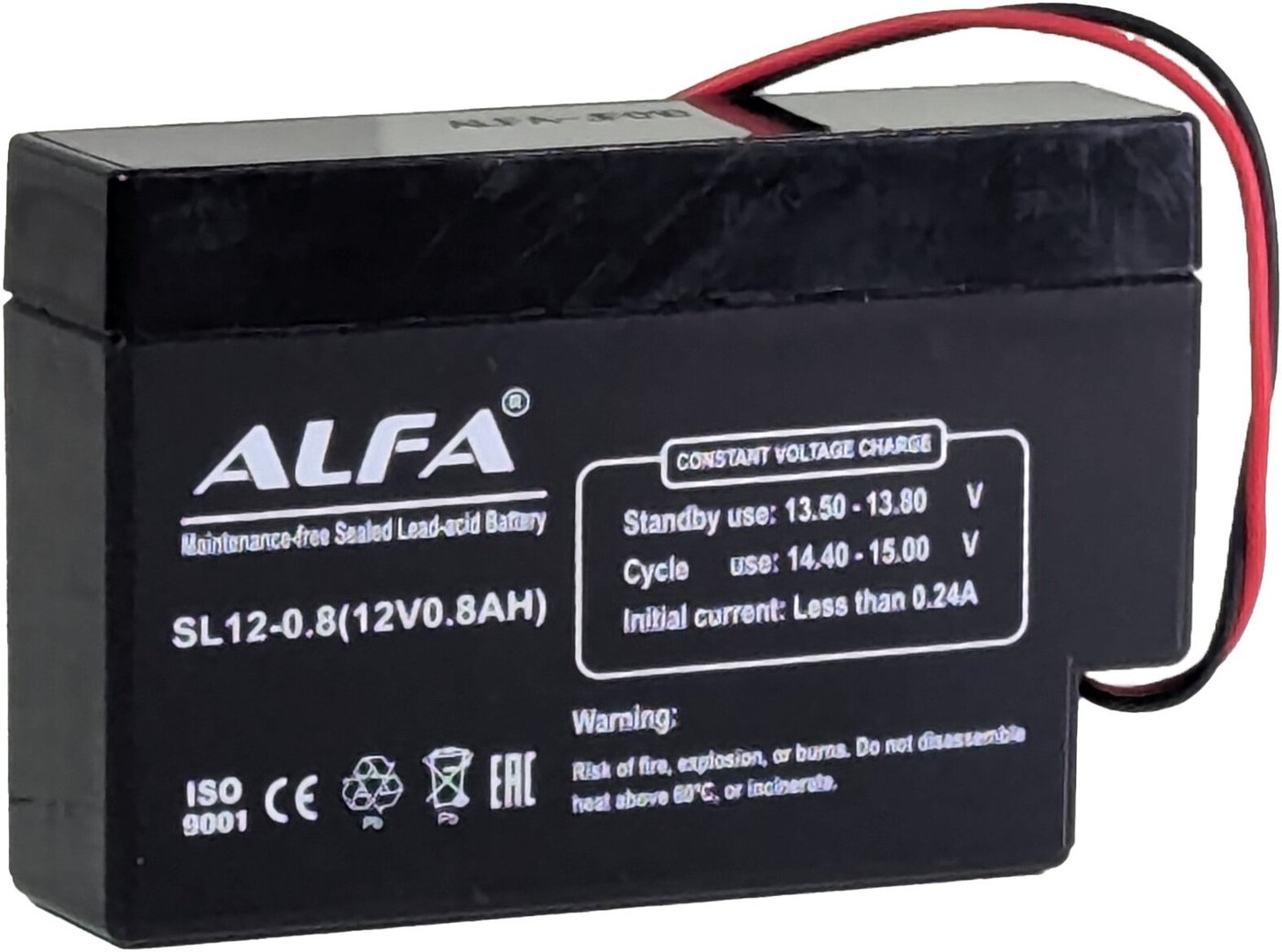 Аккумулятор для ИБП ALFA SL12-0.8 (12V-0.8Ah)