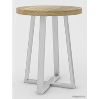 Журнальный столик Hype Mebel Челси 40x40 (белый/дуб галифакс натуральный)