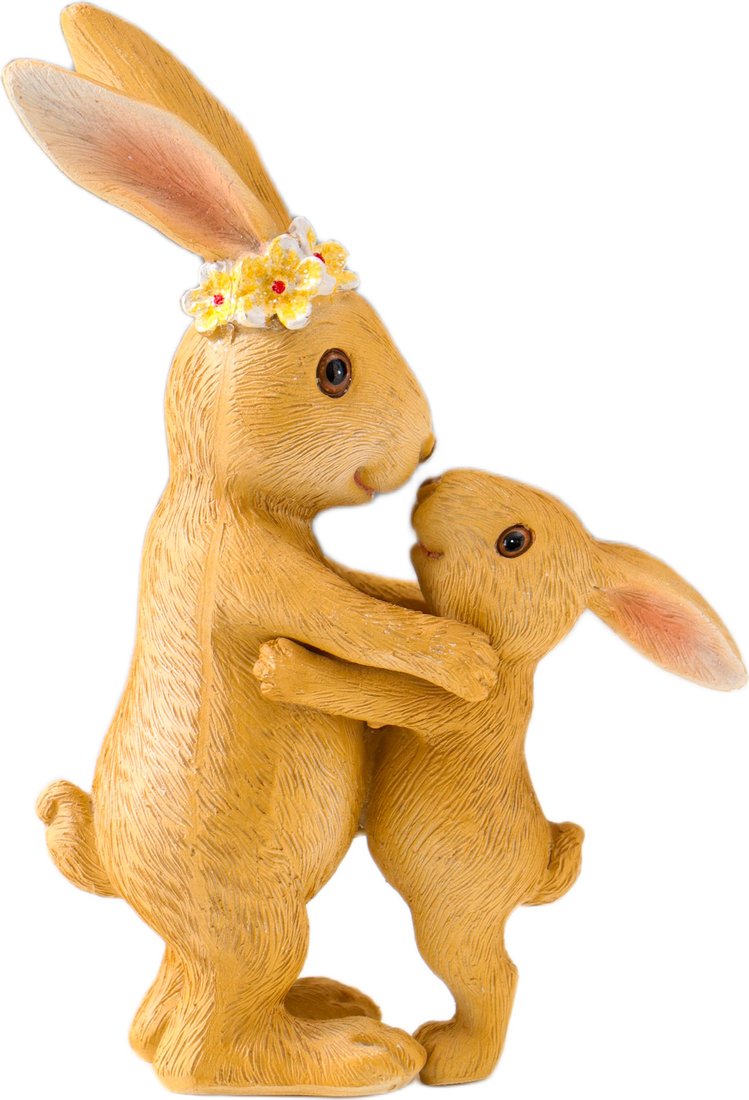 Статуэтка Sima-Land Мама зайка в цветочном венке обнимает малыша 10927848