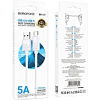 Кабель Borofone BX109 USB Type-A - USB Type-C (1 м, белый)