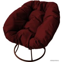 Кресло M-Group Пончик 12310202 без ротанга (коричневый/бордовая подушка)