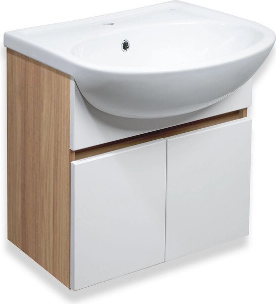 

Runo Тумба под умывальник Лада 60 (подвесная, блэквуд/белый)