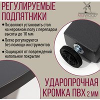 Кухонный стол Millwood Шанхай Л18 d90 (антрацит/графит)