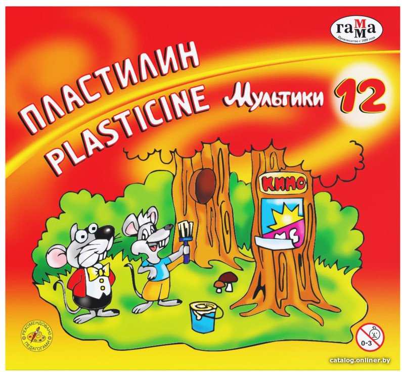 Пластилин Гамма Мультики 280018 (12 цв)