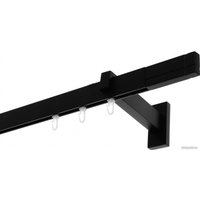 Карниз для штор Lm Decor Флэт Лайн Кросс одинарный (черный матовый, 2.4м)