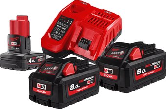 M18 M18HNRG-802 4933471073 (2 x 18В/8 Ач + 12В/4 Ач + 12-18В)