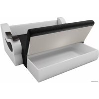 Диван Лига диванов Меркурий 100350 160 см (микровельвет черный/экокожа белый)