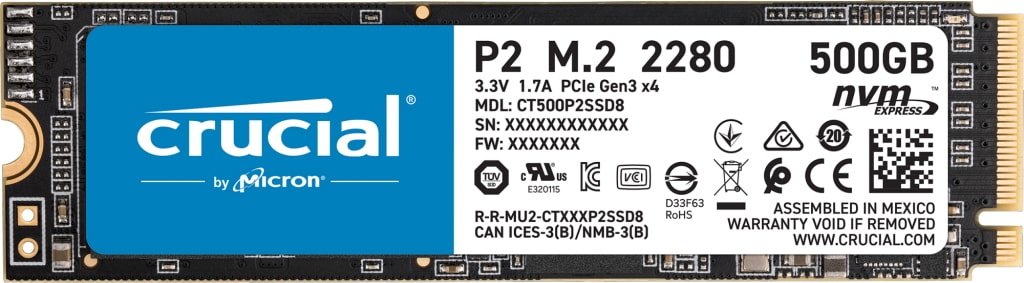 

SSD Crucial P2 500GB CT500P2SSD8