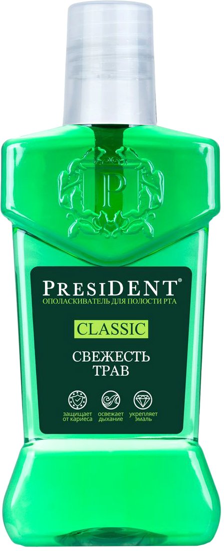 

Ополаскиватель для полости рта PresiDent Classic Свежесть трав 250 мл