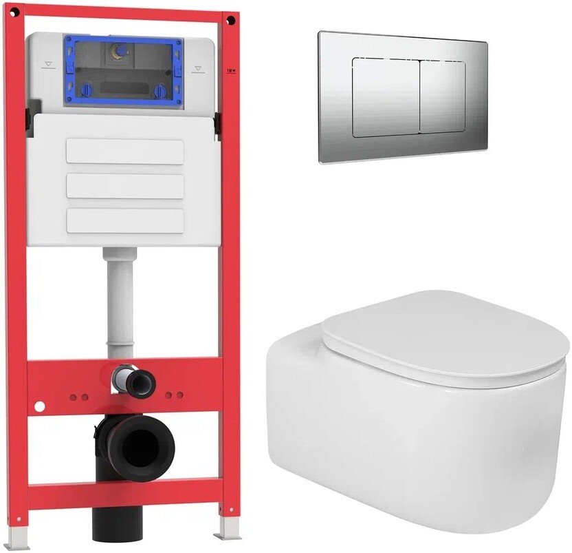 

Унитаз подвесной Oliveeka OL-MQ-003 + OL-G27 + OL-E12-BN (никель матовый)