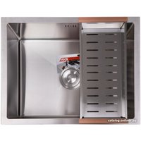 Кухонная мойка AKS Прямоугольная 57x46 (сатин никель)