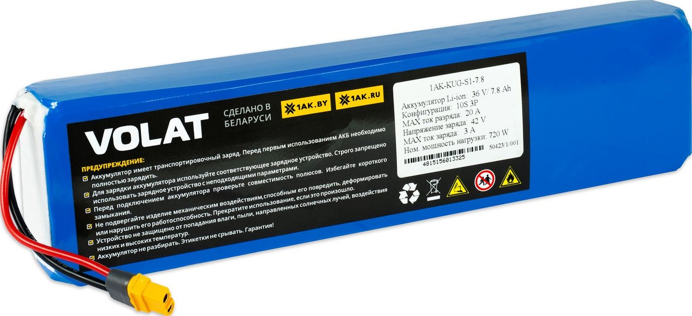 Аккумулятор VOLAT 1AK-KUG-S1-7.8 для Kugoo S2 S3 Micar Sprint S2 S3 Etwow AB-GS04 10S3P 36V 7650mAh