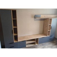 Тумба Трия Хилтон для ТВ (дуб крафт золотой/графит матовый)