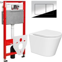 Унитаз подвесной Lauter Longer 2110822 + TECE Kit 9400412 с кнопкой (хром)