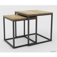 Журнальный столик Hype Mebel Дуэт 40x50-100 (черный/дуб галифакс натуральный) в Гродно