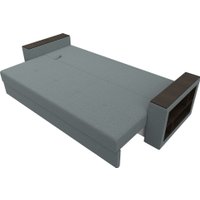 Диван Лига диванов Дубай Лайт полки справа 132282 (рогожка Амур 07 серый)